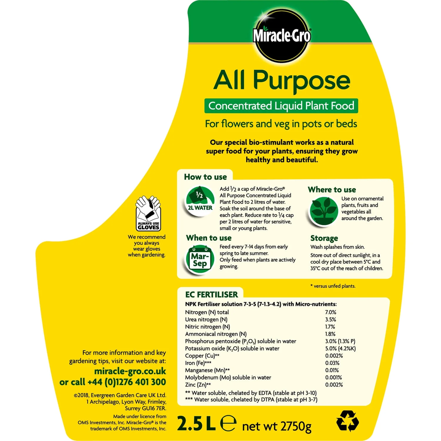 Miracle-Gro All Purpose Concentrated Liquid Plant Food - 2.5L - Image 4
