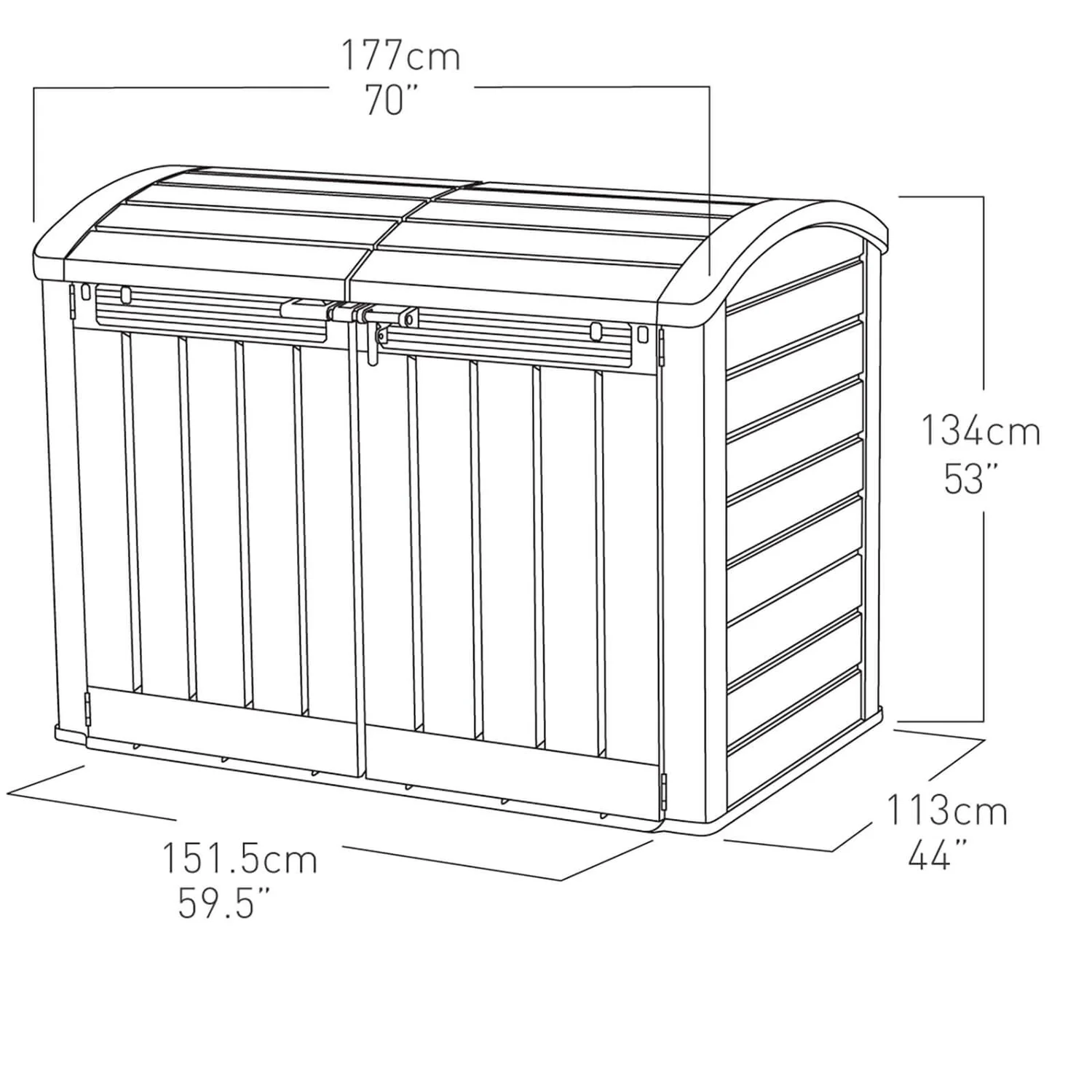 Keter Store It Out Ultra Outdoor Garden Storage Shed - Beige & Brown - 2000L - Image 4