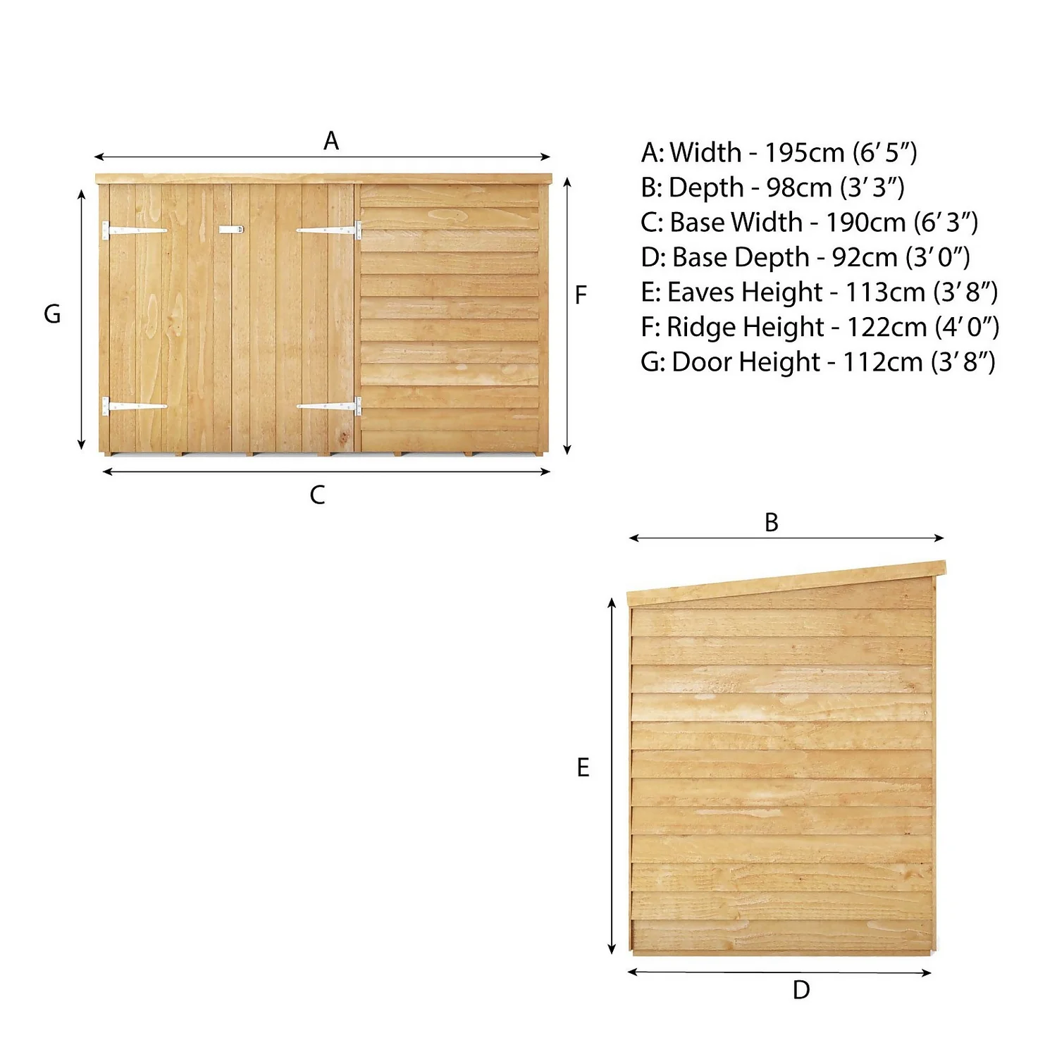 Mercia 6 X 3ft Overlap Pent Bike Shed - Incl. Installation - Image 10