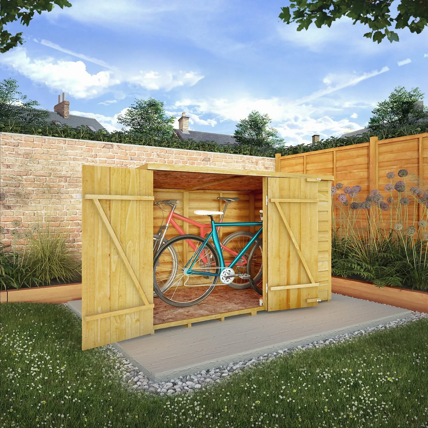 Mercia 6 X 4ft Overlap Pent Bike Shed - Incl. Installation - Image 2