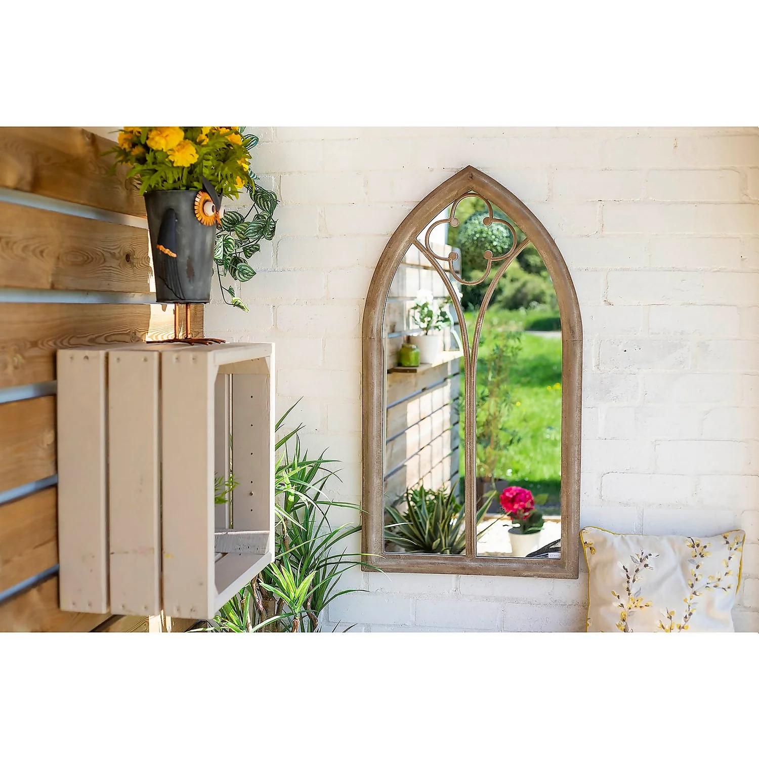 Church Window Outdoor Garden Mirror - 105cm - Image 5