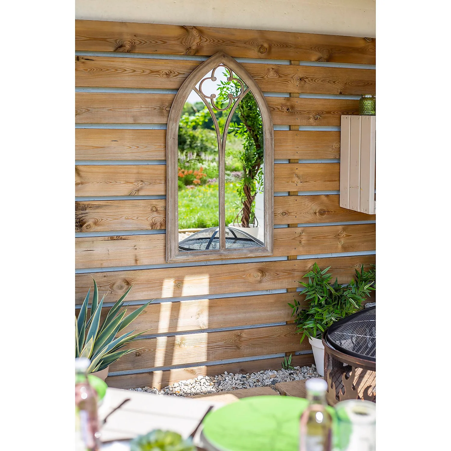 Church Window Outdoor Garden Mirror - 105cm - Image 4
