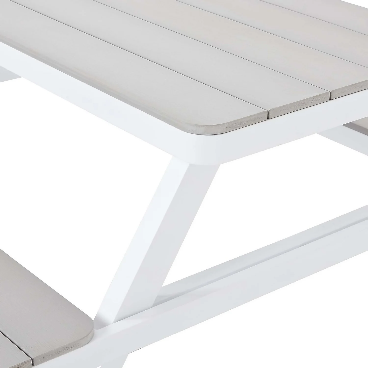 Picnic Bench - White & Grey - Image 5