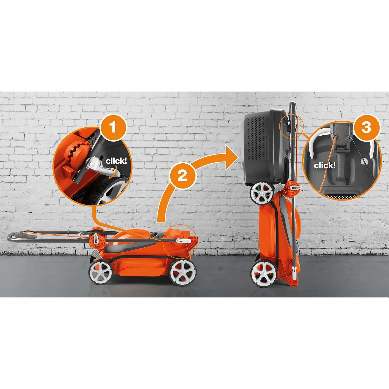 Flymo 1400W EasiStore 340R Electric Lawn Mower - 34cm - Image 6