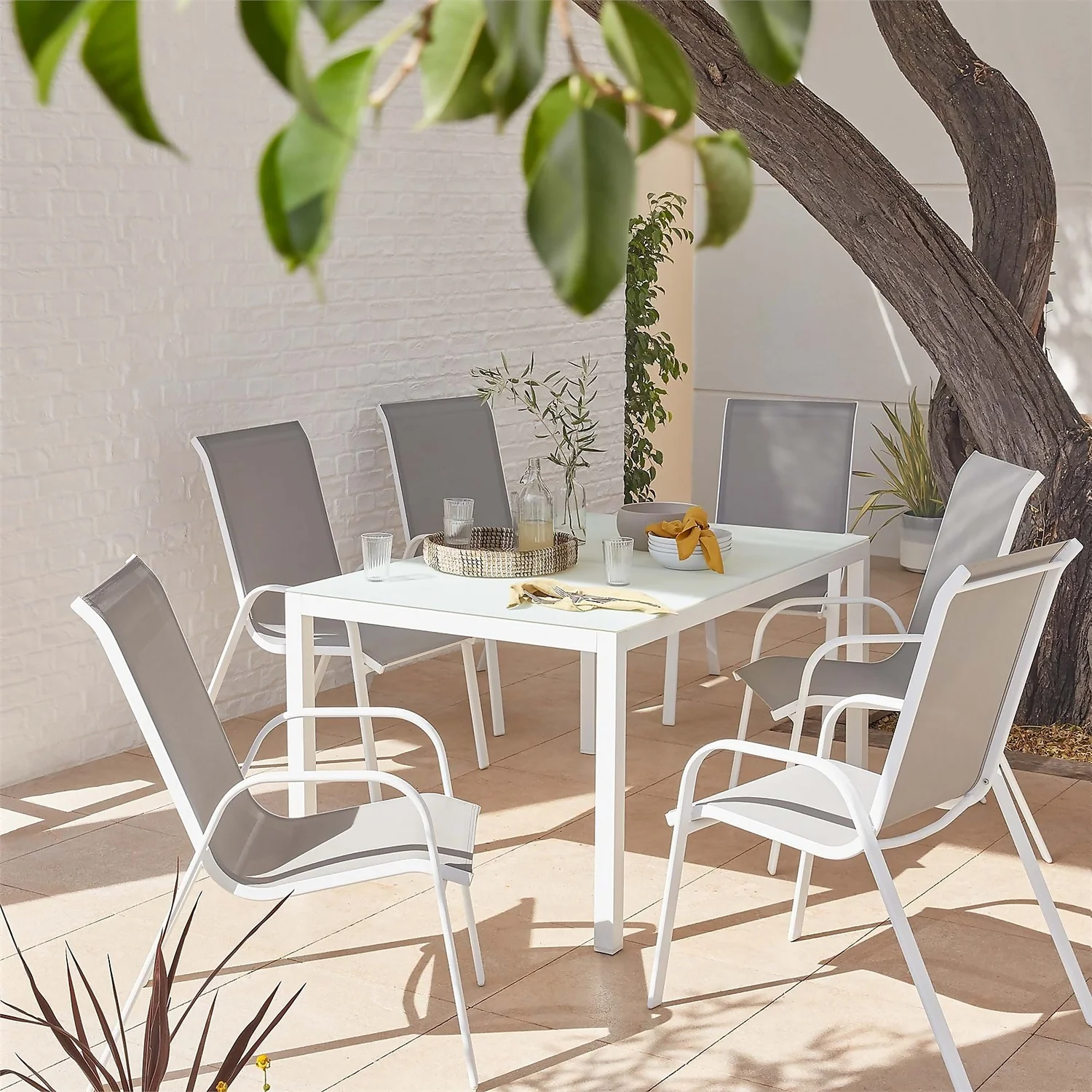 Malindi 6 Seater Garden Dining Set - Grey