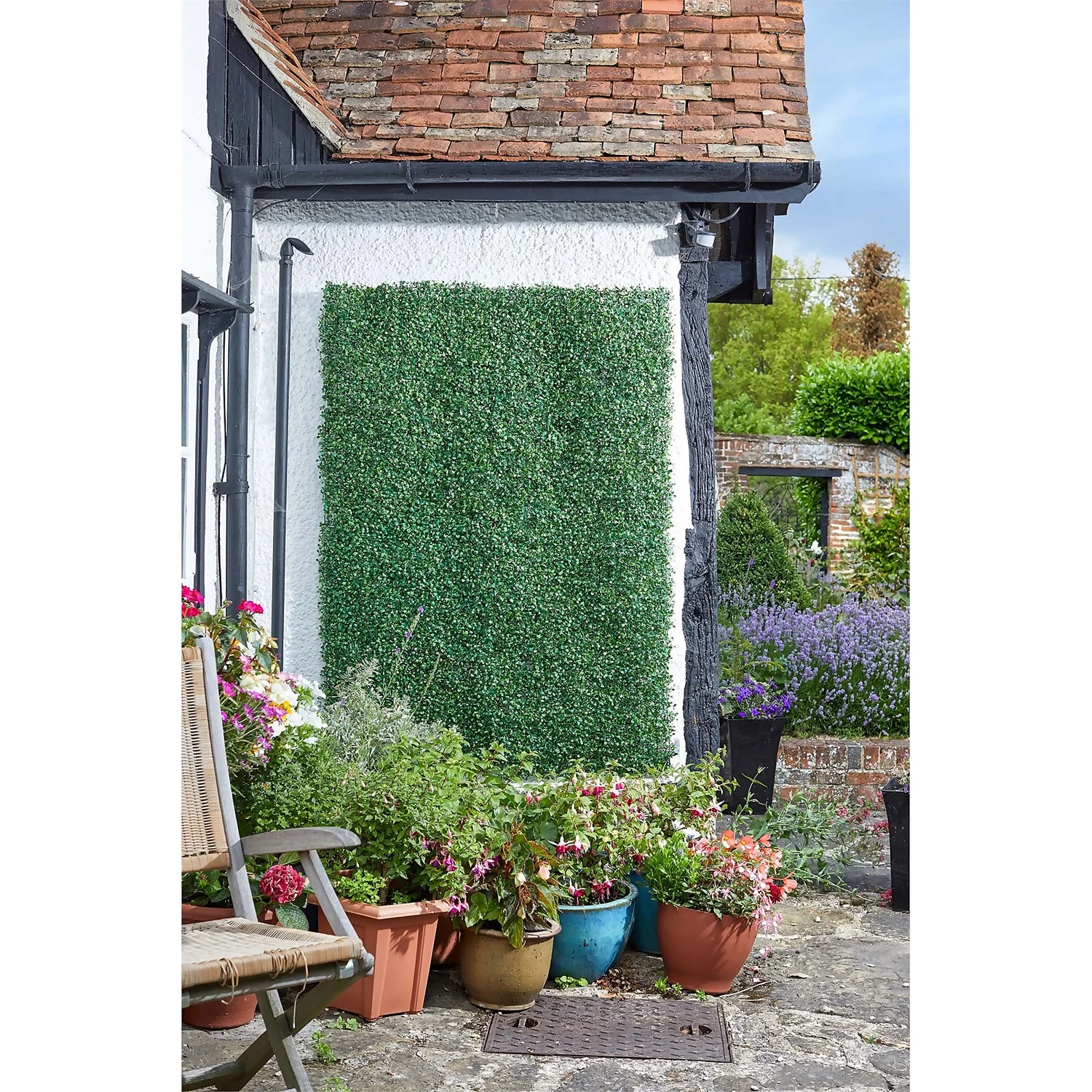 Artificial Boxwood Hedge Topiary Screening Panel - 60x40cm - Image 2