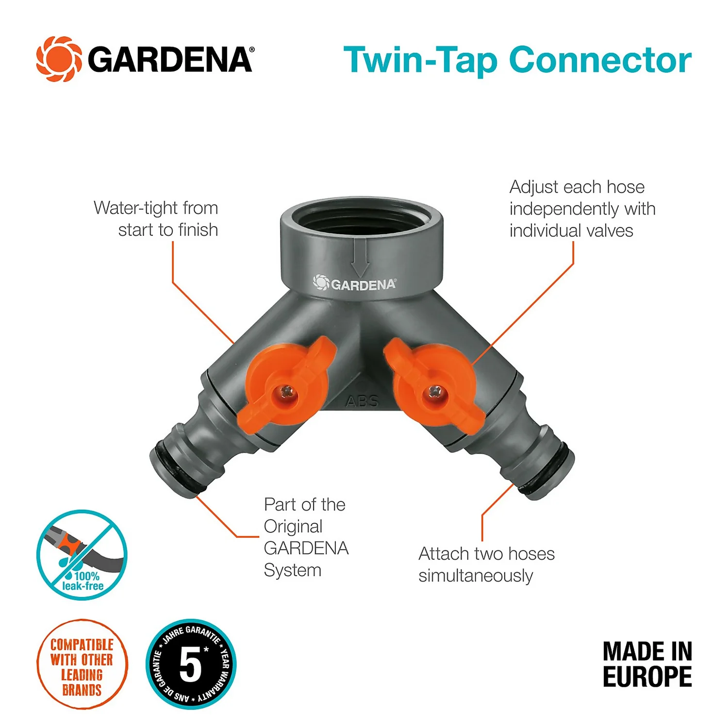 GARDENA Twin Tap Connector 26.5 Mm (G 3/4") - Image 3