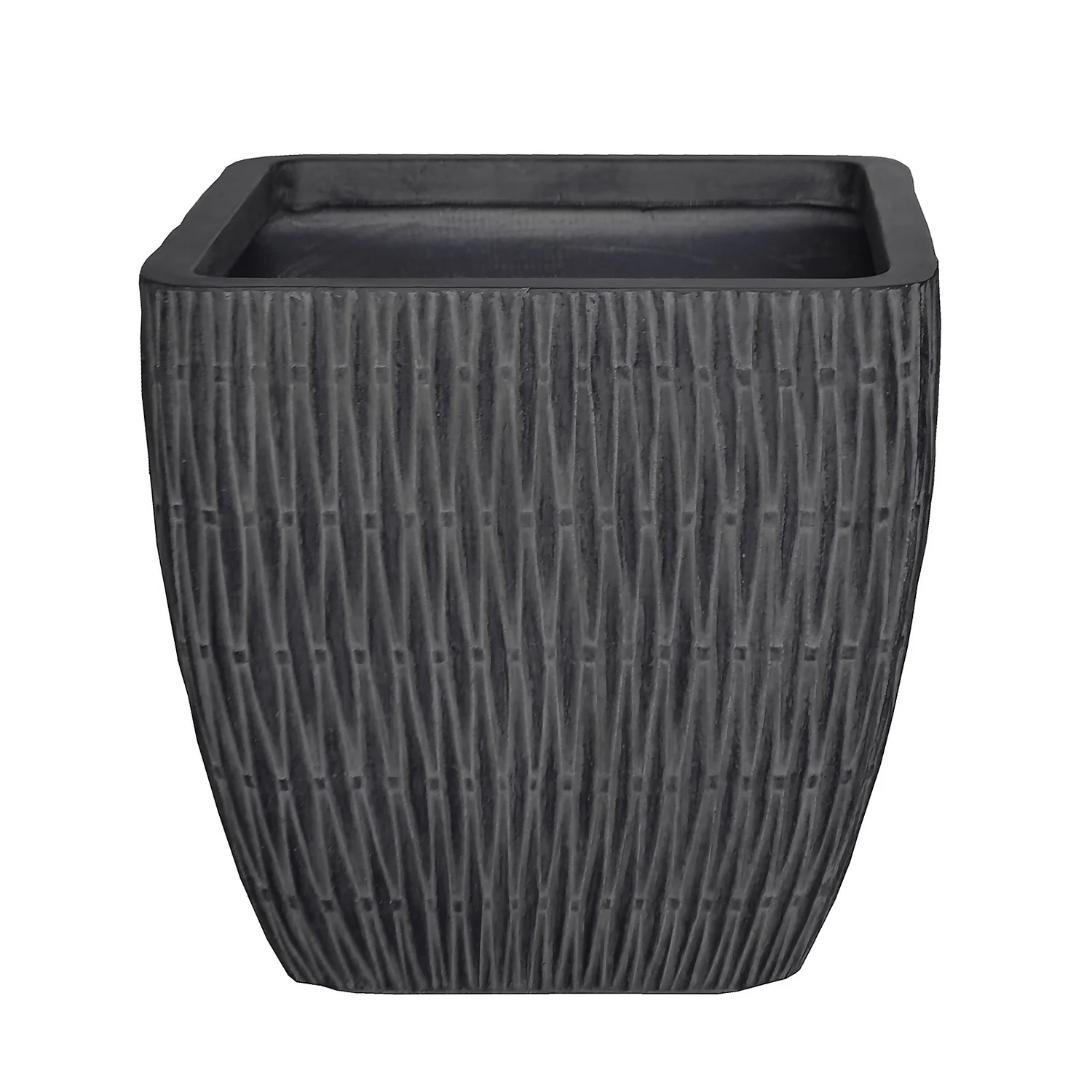 House Beautiful Roma Weave Charcoal Square Pot - 31cm