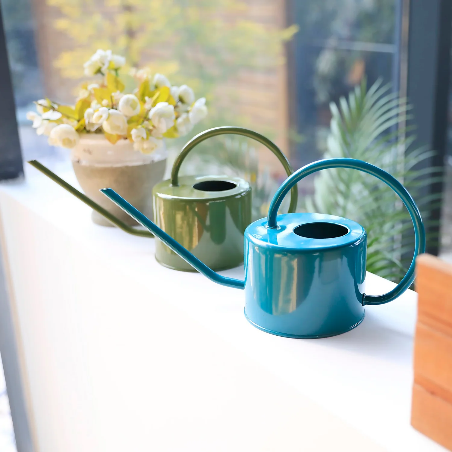 Homebase Metal Watering Can 1L - Teal - Image 2