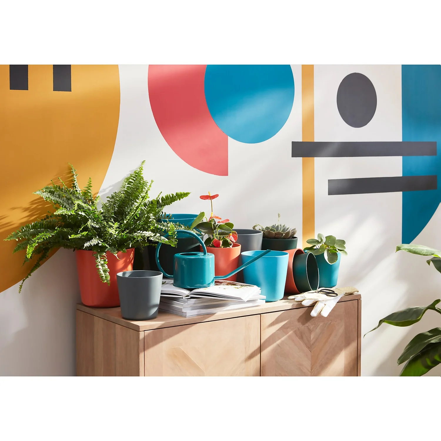 Homebase Metal Watering Can 1L - Teal - Image 4