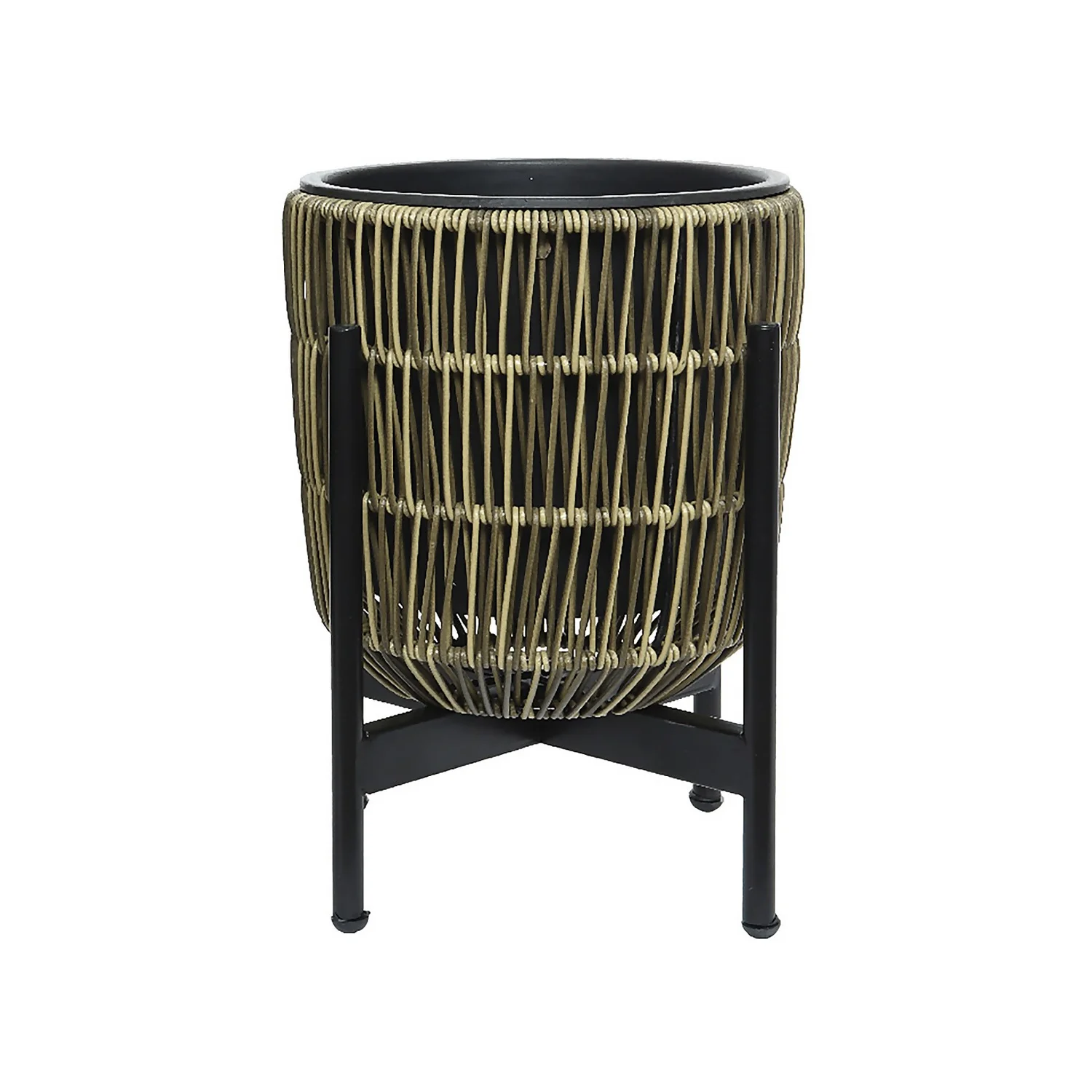 Kate Round Rattan Planter With Legs - Medium
