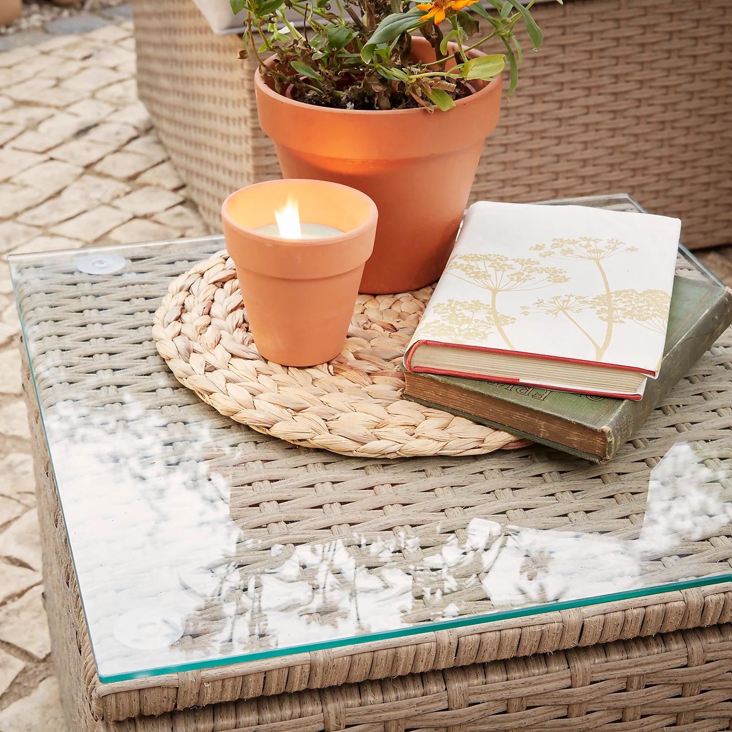 Alexandria Rattan Effect Garden Corner Sofa Set - Image 5