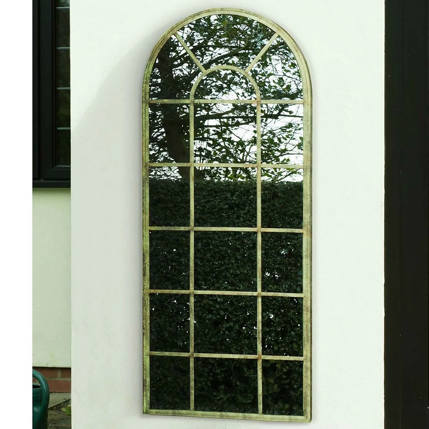 MirrorOutlet Green Country Rustic Multi Panel Design Garden Mirror - 140x56cm