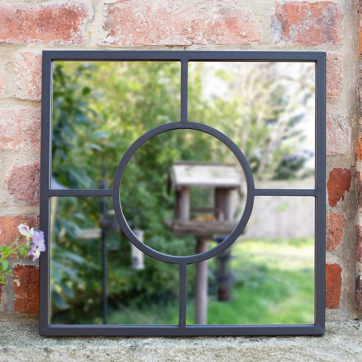 Black Square Garden Mirror - Image 4