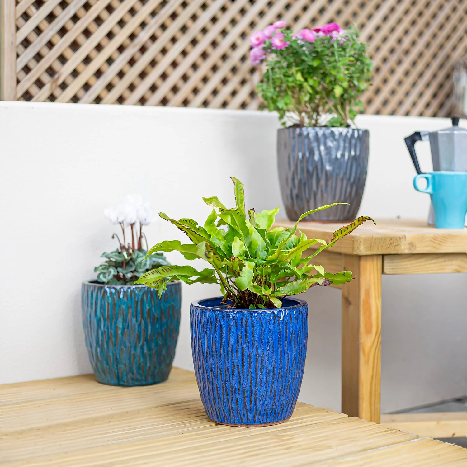 Chiswick Textured Pot Black - 38cm - Image 6