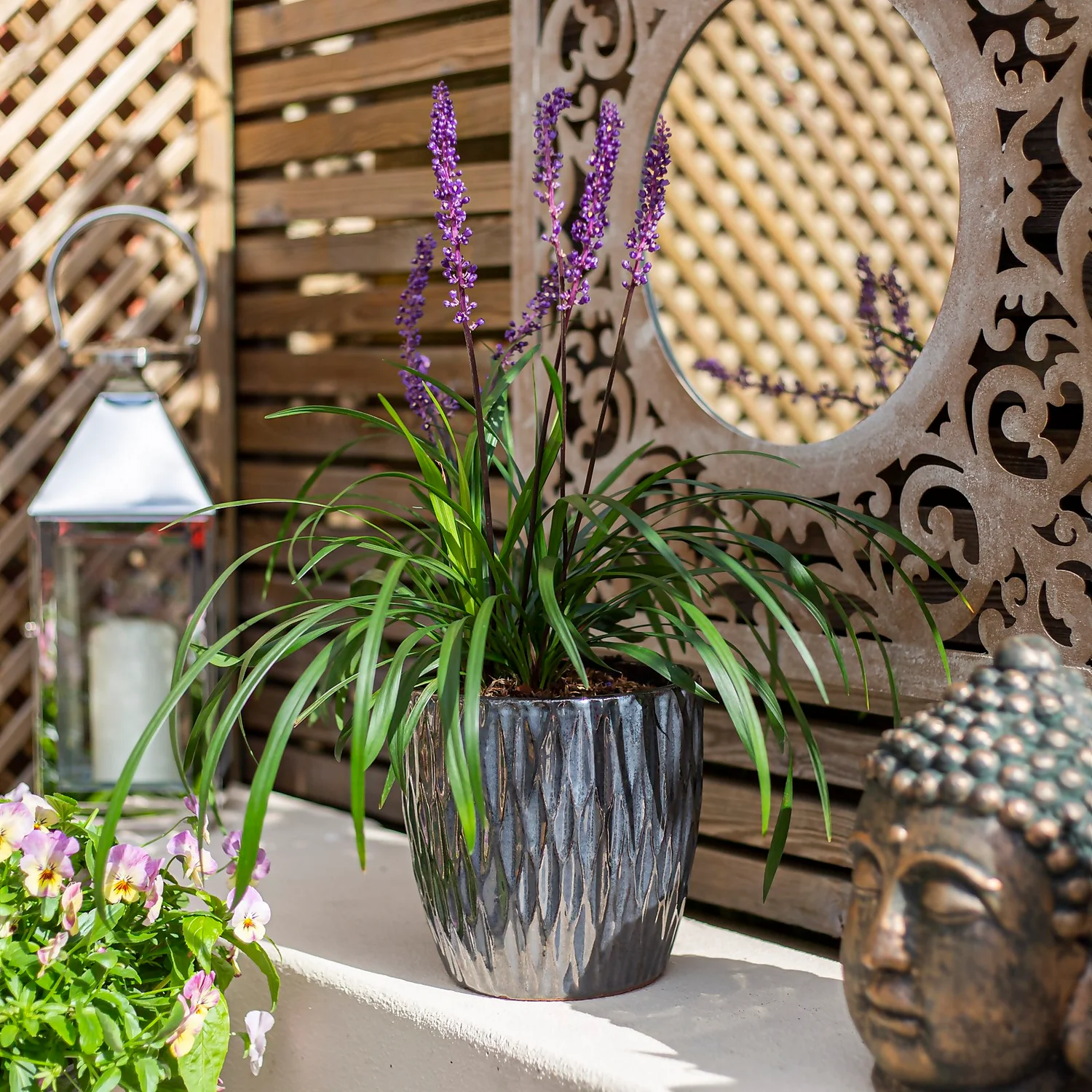 Chiswick Textured Pot Black - 38cm - Image 2