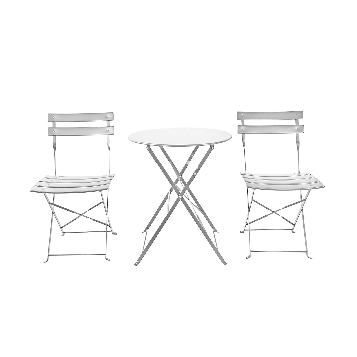 Millie Metal Bistro Set - Grey - Image 2
