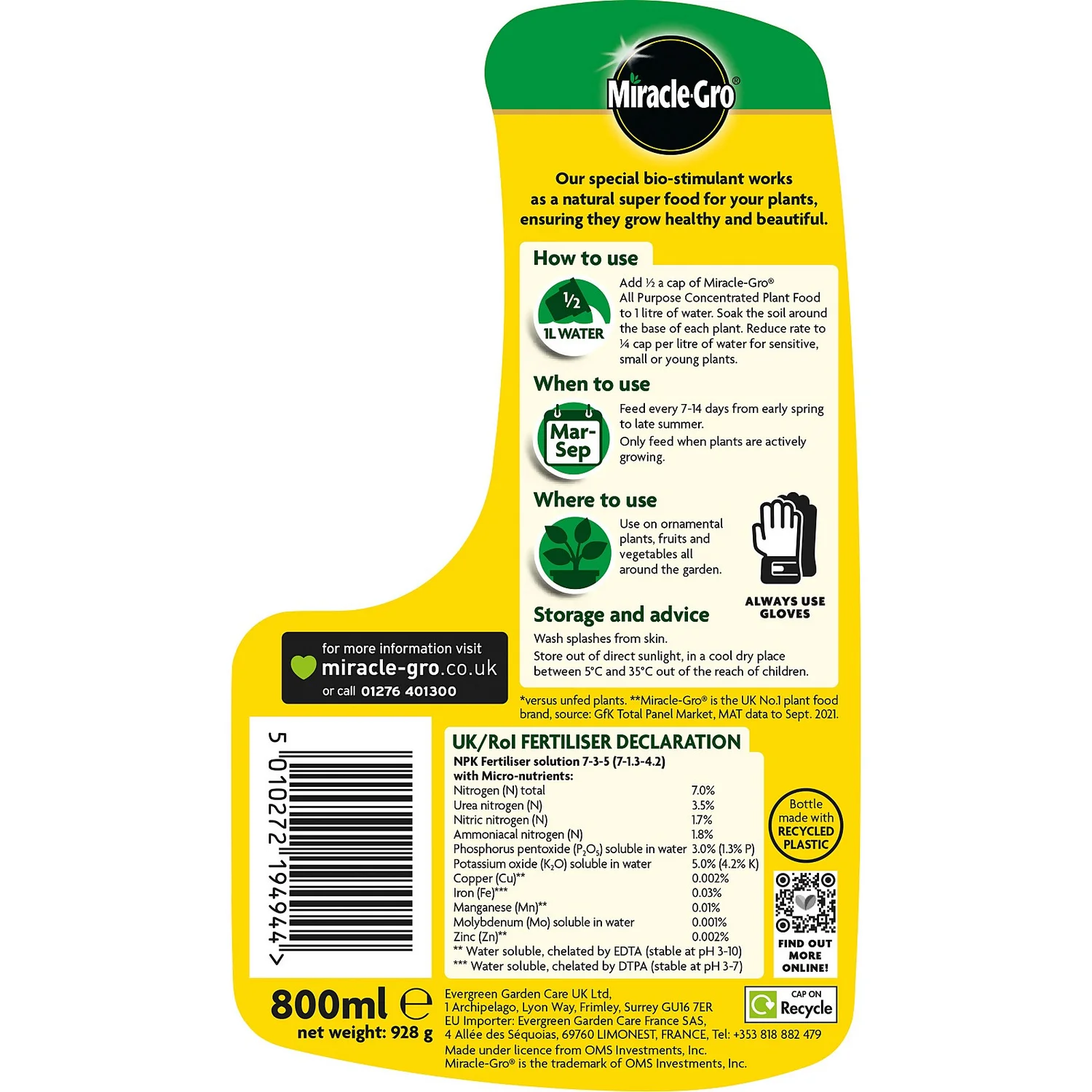 Miracle-Gro All Purpose Concentrated Liquid Plant Food 800ml - Image 4