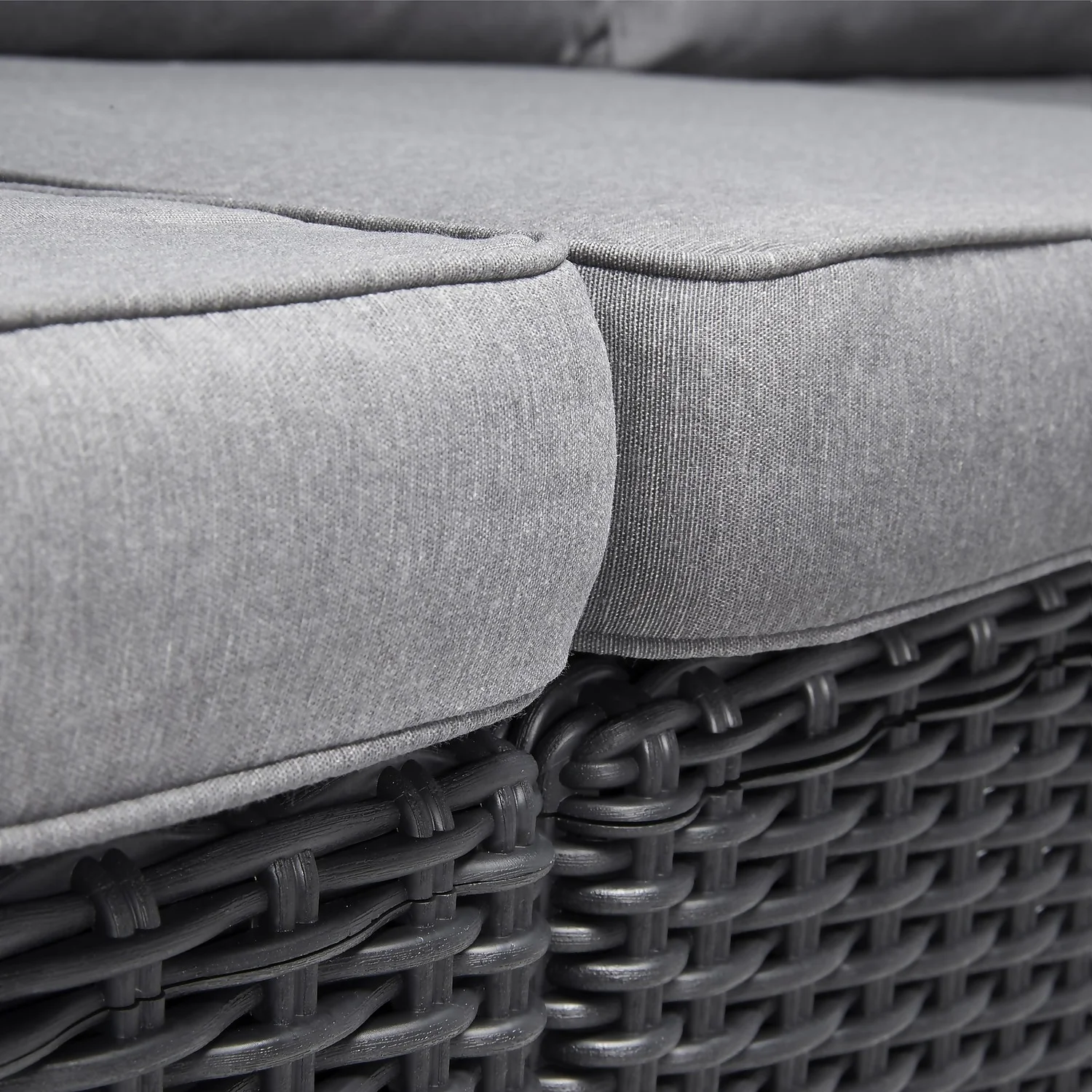 Keter California 5 Seater Double Sofa Outdoor Garden Furniture Lounge Set - Graphite With Grey Cushions - Image 5